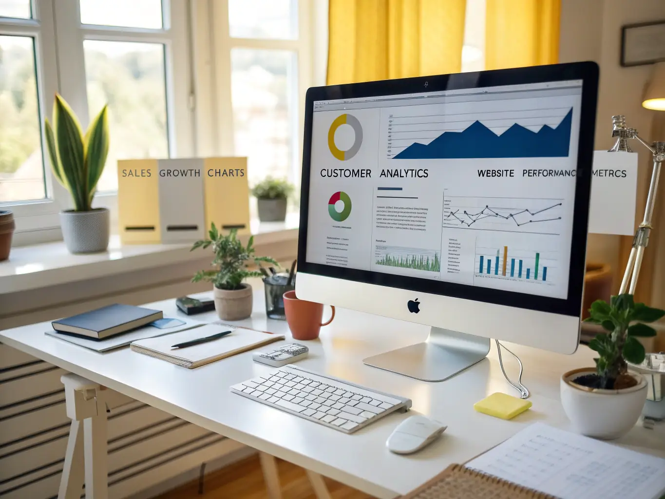 A graph showing an upward trend in ROI, with consultants celebrating success in the background. The image represents enhanced return on investment and business growth.
