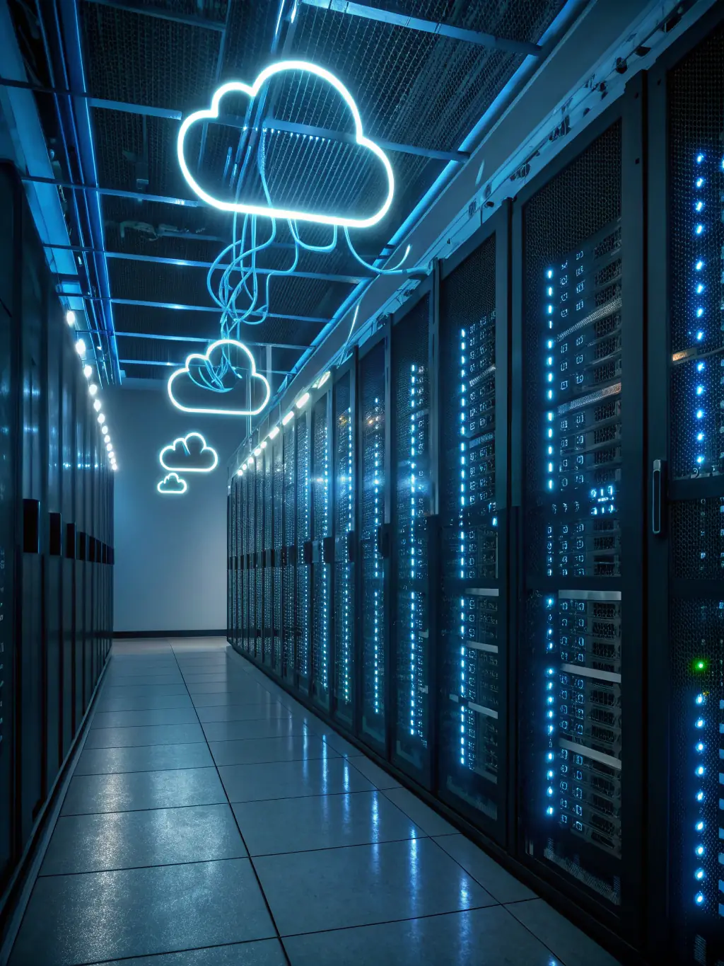 A complex network diagram illustrating the seamless integration of various IT systems, showcasing data flow and connectivity within a business environment, emphasizing ISOProSolutions' expertise in systems integration.