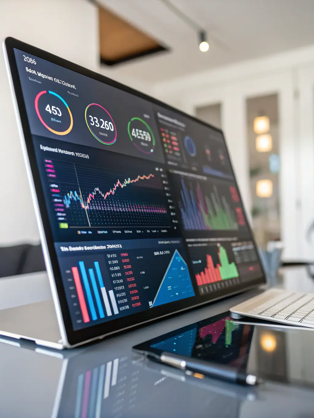 An image depicting a unified dashboard displaying data from multiple integrated systems, demonstrating real-time monitoring and control capabilities provided by ISOProSolutions.