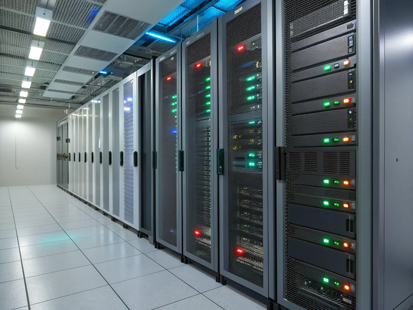 An image showing a secure data center with servers, representing the reliability and security of managed IT services.