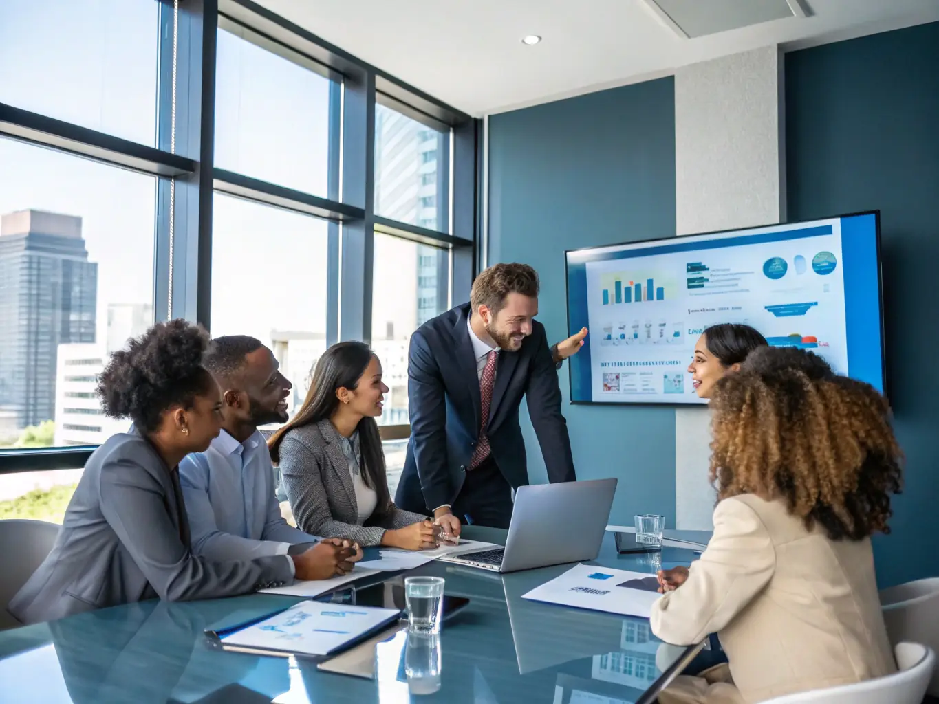 A diverse team of consultants collaborating on a systems integration project, showcasing the expertise in systems integration support.